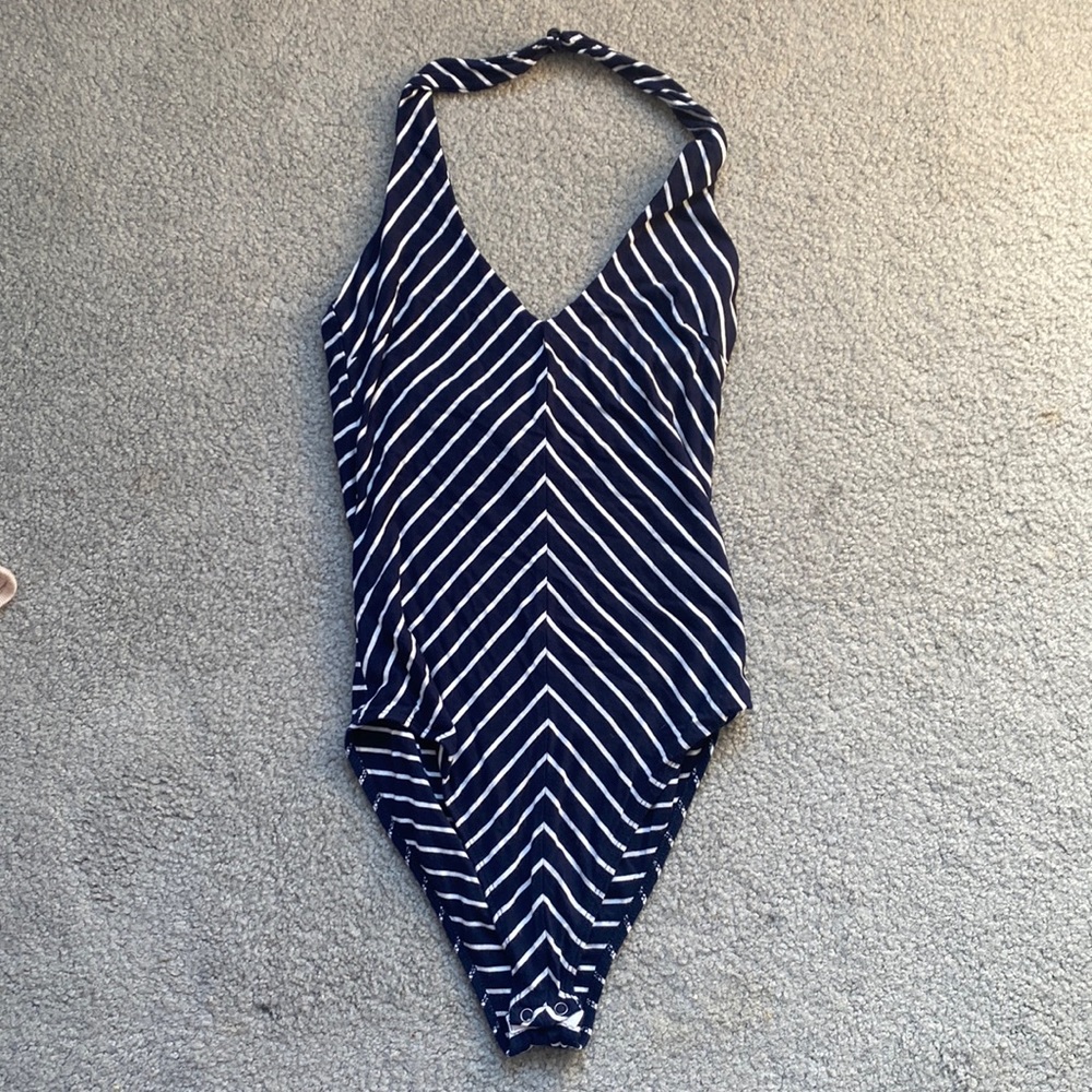 Striped body suit